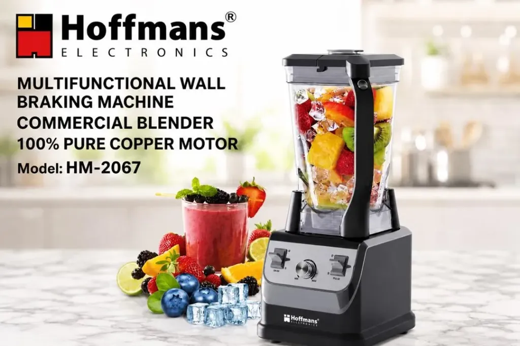 Hoffmans HM-2067 Commercial Blender 100% Pure Copper Motor | High-Performance Multifunction Blender