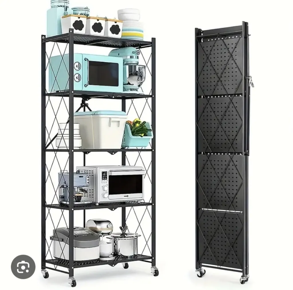 5-Tier Foldable Heavy-Duty Storage Rack Space-Saving | Durable | Easy to Move